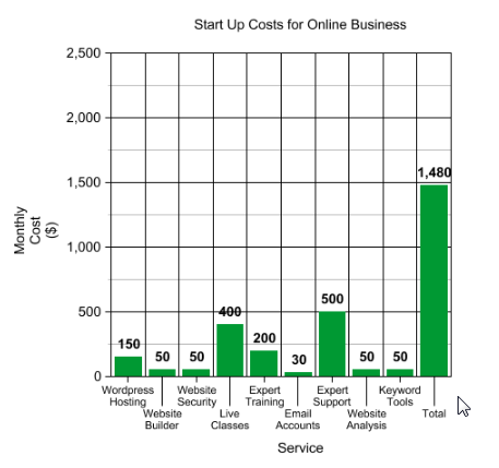How much does it cost to start up an online business
