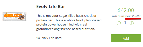 The Costs of the Evolv health Life Bar