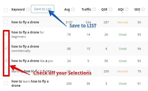 HOW TO SAVE YOUR KEYWORDS TO A LIST