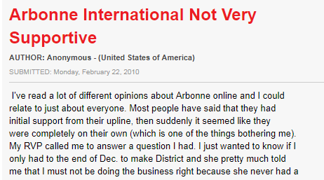 Not getting enough support from Upline in Arbonne business