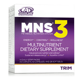 The Advocare MNS 3 Multinutrient dietary supplement