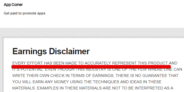 Appcoiner scam Appcoiner Disclaimer is Dishonest