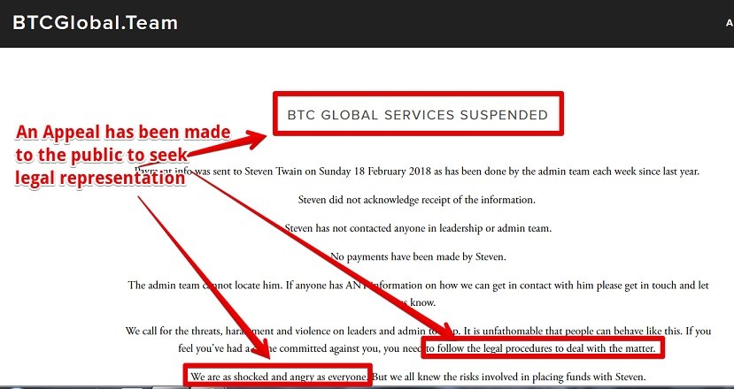 Why BTC GLOBAL IS a scam