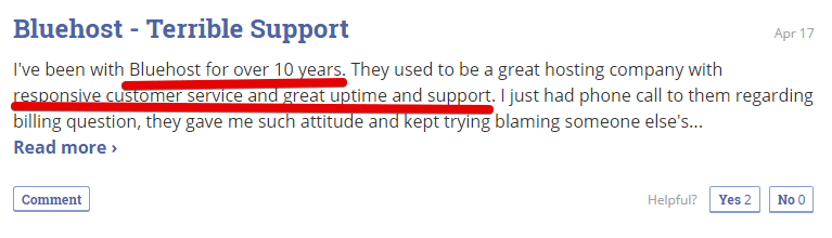 Bluehost customer support is not very good