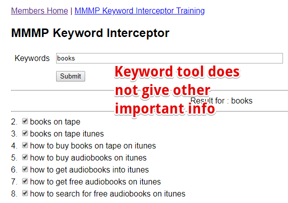 My Mobile Money Pages is a scam.It has a useless keyword tool