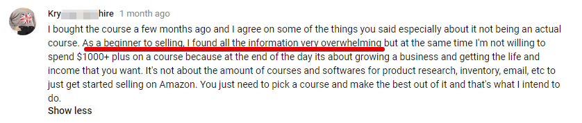 Proven Amazon Course Review - The course can be overwhelming