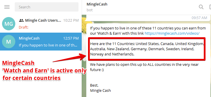 MingleCash watch and earn