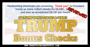 is Trump Bonus checks a scam?