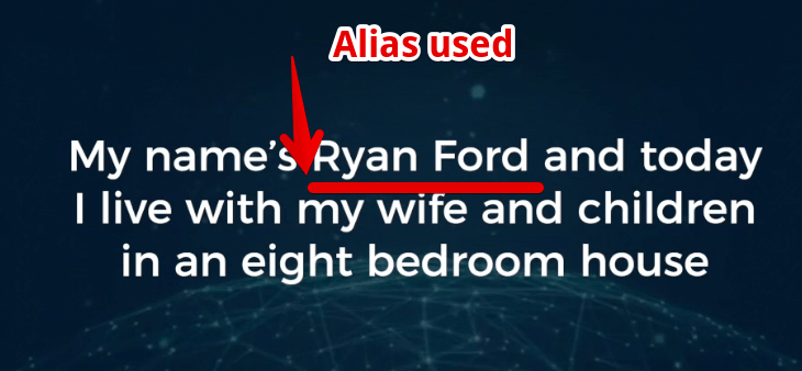 AZ millionaire is a scam used an alias Ryan Ford