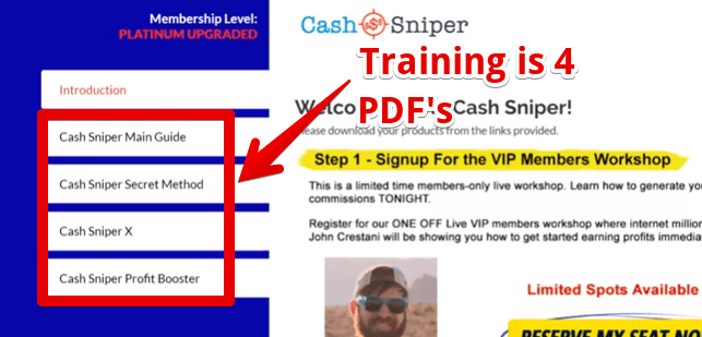 Cash Sniper Review what is the members area all about