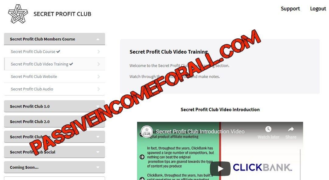 Secret profit club review secret profit club training video series