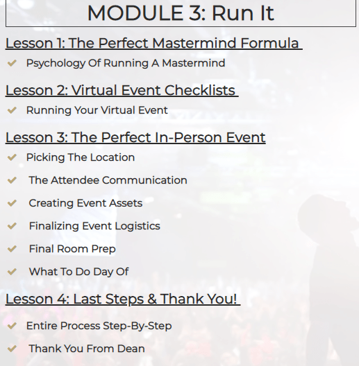 The Knowledge Business Blueprint Course Layout the third module called run it.