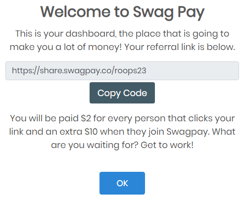 swagpay.co review how to earn via referrals