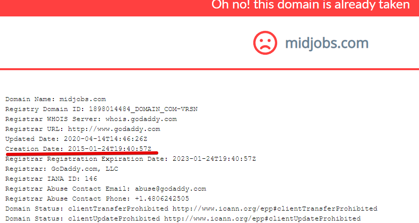 Midjobs Review Domain Confirmation