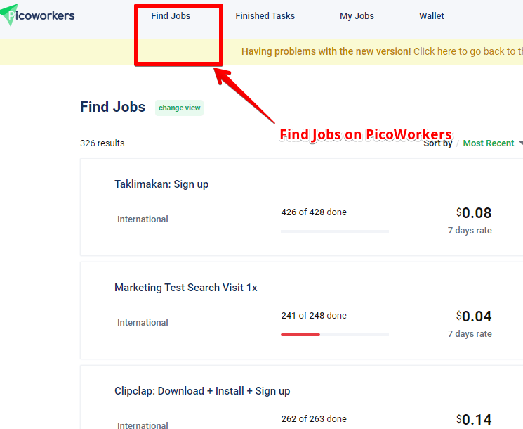 How to find jobs using PicoWorkers
