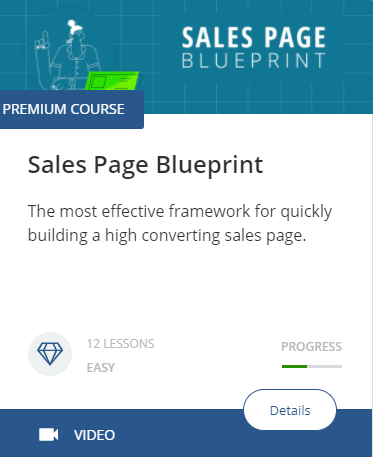 The thumbnail for the Sales Page Blueprint course