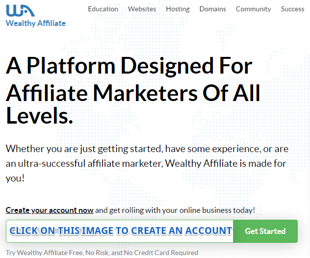 Wealthy Affiliate sales page