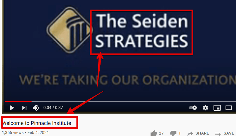 The Pinnacle Institute and the Seiden Strategies are the same same