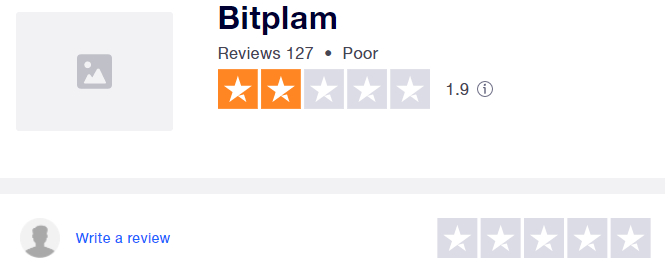 Bitplam review. Bitplam scored a very low rating with Trustpilot