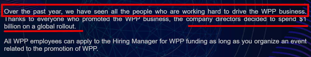 wpp10 is a scam, and there are no real owners and they claim to have donated $1 billion dollars when the site was only registered in october 2021