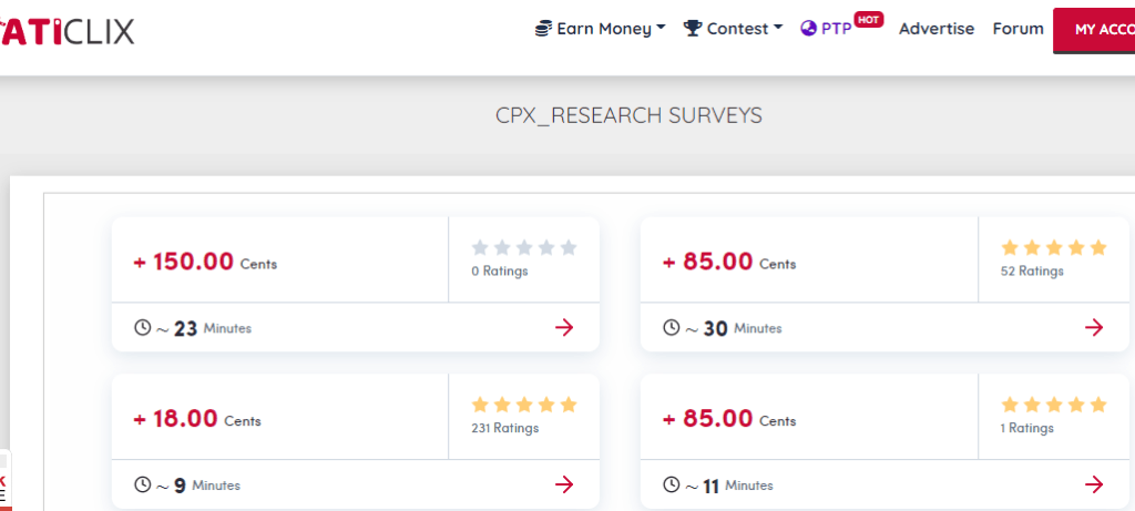 How to make money with aticlix.net with answering surveys
