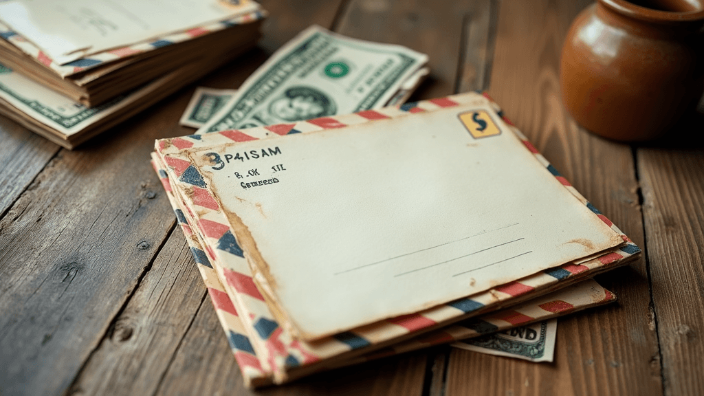CBSU marketing postcards and starter kit on a table with dollar bills and a notebook