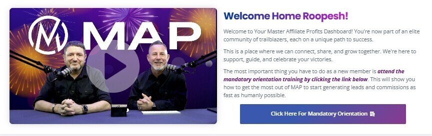 This is the Master Affiliate Profits orientation training introdcution