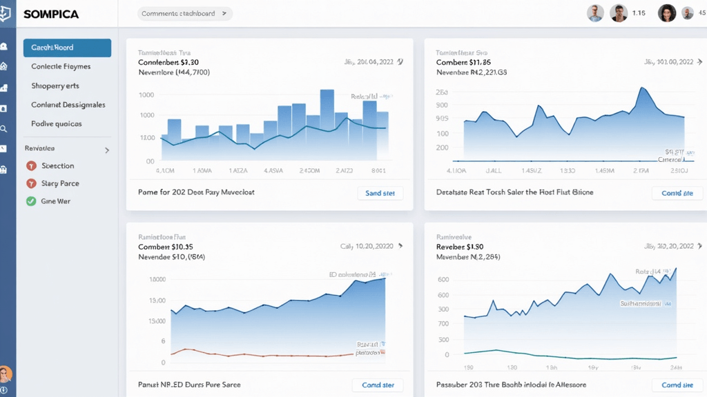 A dashboard showing ecommerce sales data and reviews from different users