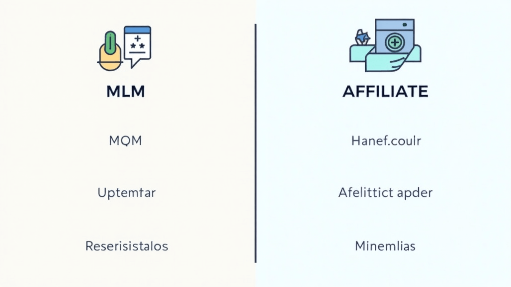 Comparison graphic between MLM and affiliate marketing