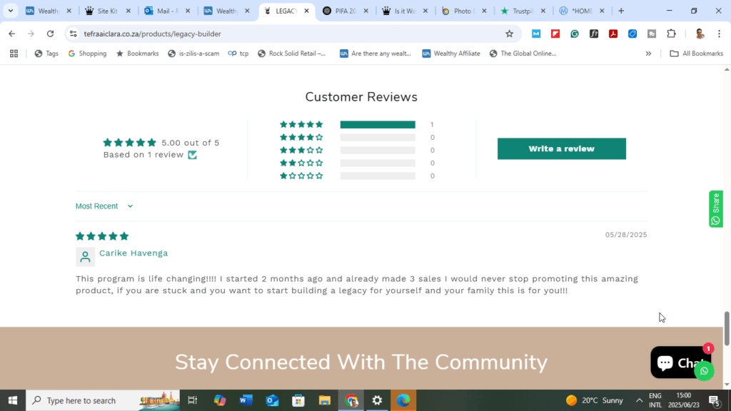 This image shows the various testimonial from legacy builder reviewerrs