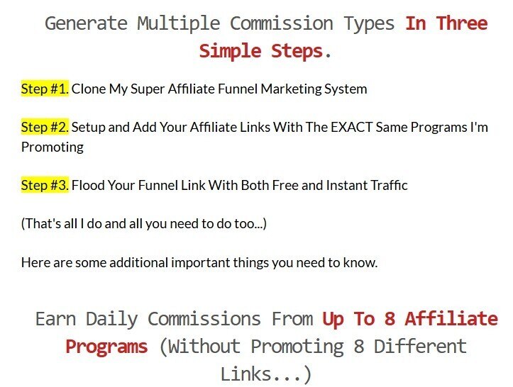 This image shows how David Dekels Super Affiliate funnel works