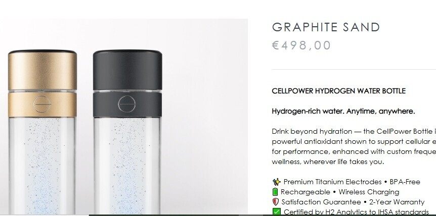 What is the price of the Lumivitae hydrogen water bottles