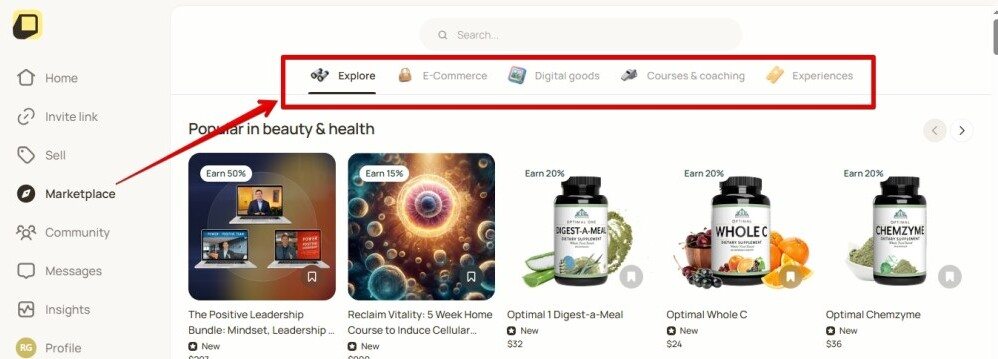Offerlab Review - This is what the Offerlab Marketplace looks like